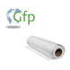 Roll of paper with GFP logo on a white background