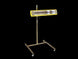 Infrared lamp on a stand with a black background