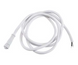 A white coiled power cable with a connector on one end and bare wire ends on the other, shown on a plain white background.