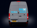 Back view of a Mercedes-Benz van with digital display and 'Crafter NV' branding.