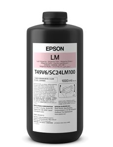 Epson ink bottle with label on a white background