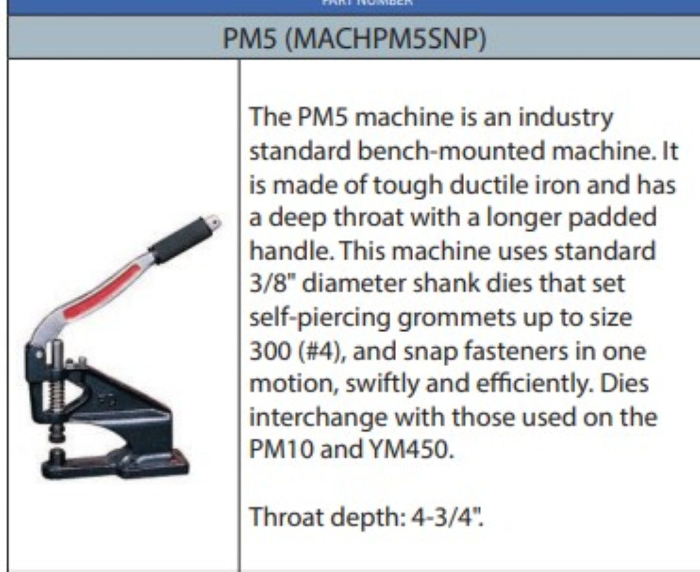 Description of a PM5 machine with text on a white background