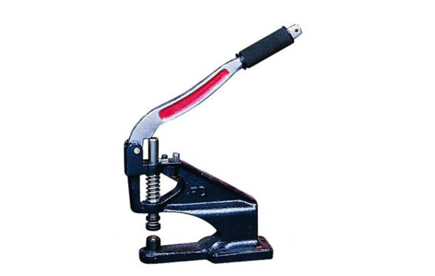 Handheld tool with a red lever on a white background