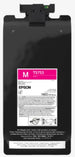 An Epson black toner cartridge, model T5753, with a prominent pink and white label on the front. The cartridge has a black plastic body with a small green indicator light at the top and a black mounting bracket on the upper left.