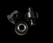 Three metal bearings on a black background