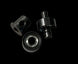 Three metal bearings on a black background