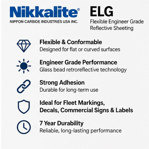 Nikkalite ELG Flexible Engineer Grade reflective sheeting features and benefits