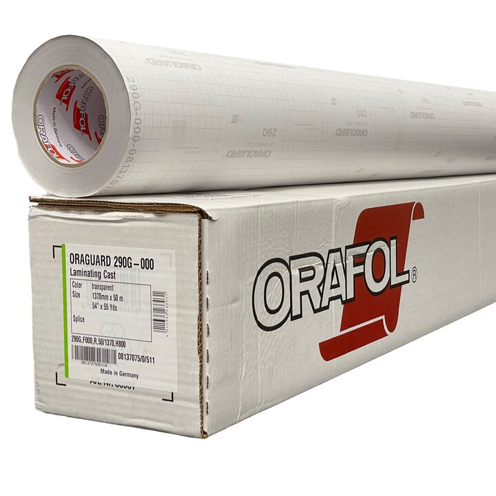 ORAGUARD 290 premium cast overlaminate roll and ORAFOL shipping box