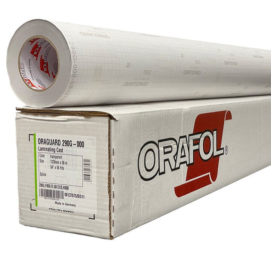 ORAGUARD 290 premium cast overlaminate roll and ORAFOL shipping box