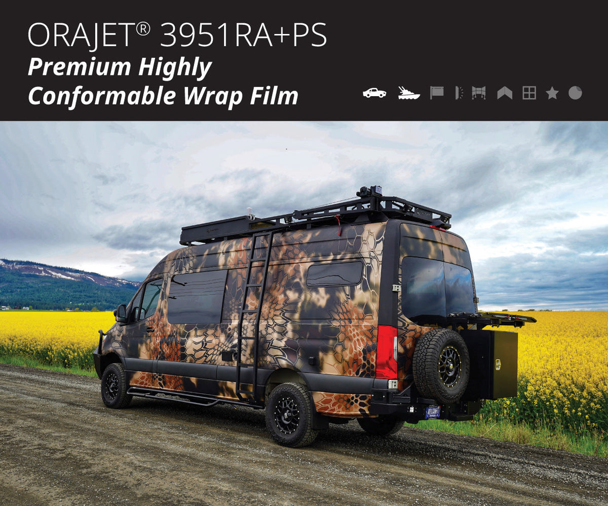 Overland van wrapped with ORAJET 3951RA+ ProSlide premium cast printable film