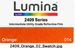 FDC Lumina 2409 Orange reflective vinyl color swatch illustration; verify against manufacturer sample