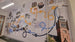 Finished interior timeline mural using Drytac ReTac Textures Linen wallcovering
