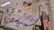 Finished interior timeline mural using Drytac ReTac Textures Linen wallcovering