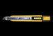 Yellow and black utility knife on a black background