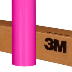 Pink roll of 3M tape with a cardboard box in the background