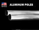 Two aluminum poles with 'Made in the USA' logo on a black background