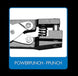 Mechanical diagram of a power punch tool with 'PowerPunch - PPUNCH' branding.