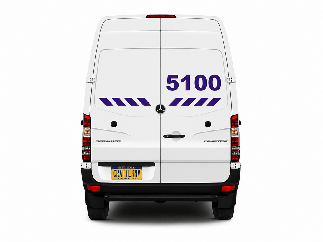 White van with number 5100 on a white background