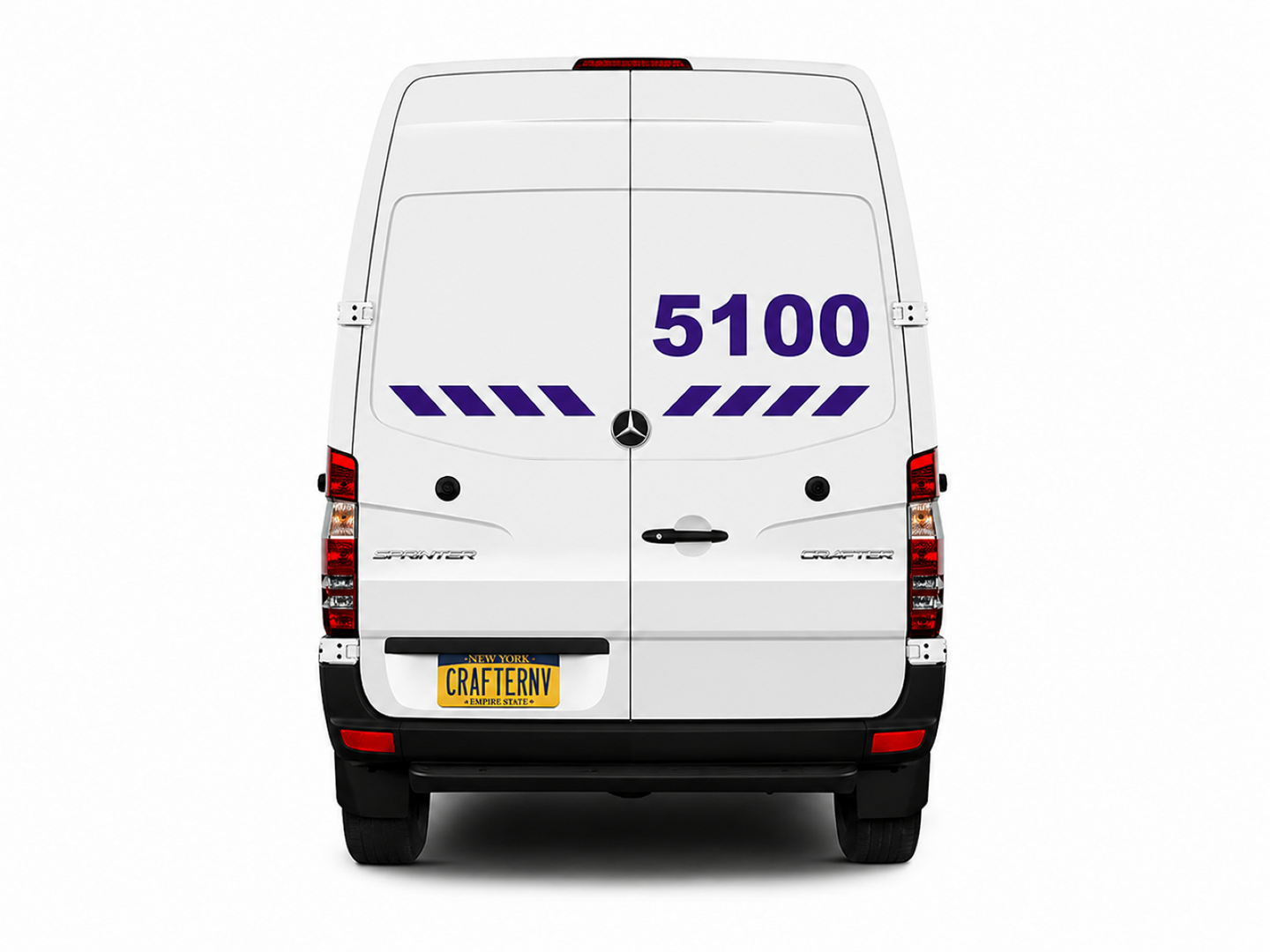 White van with number 5100 on a white background