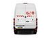 White van with red and black design on a white background