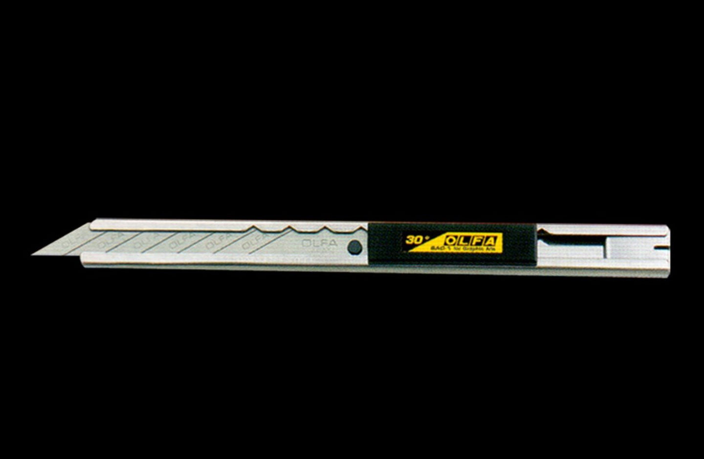 Utility knife with a visible brand logo on a black background