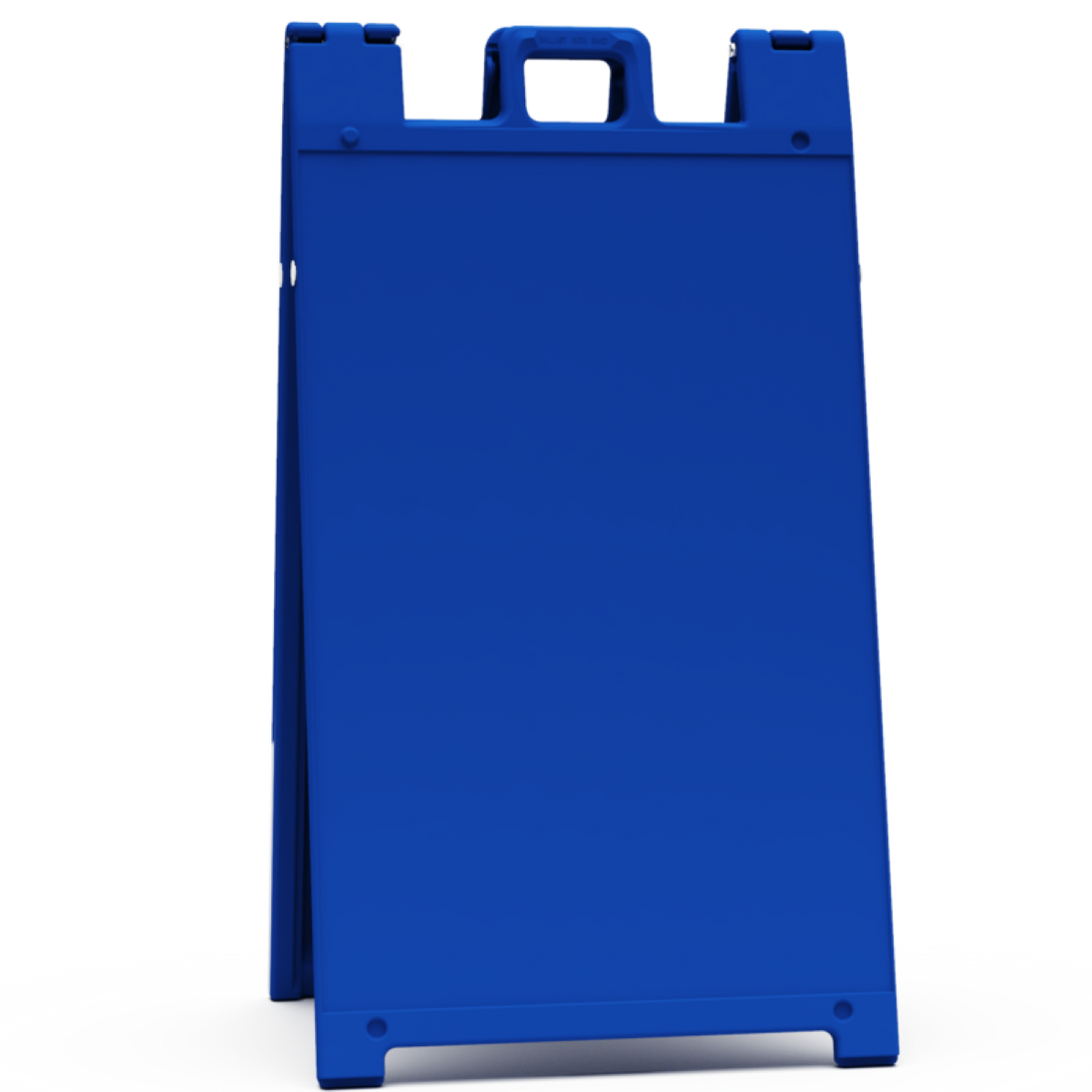 Blue plastic board with a handle on a white background