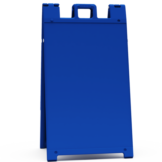 Blue plastic board with a handle on a white background