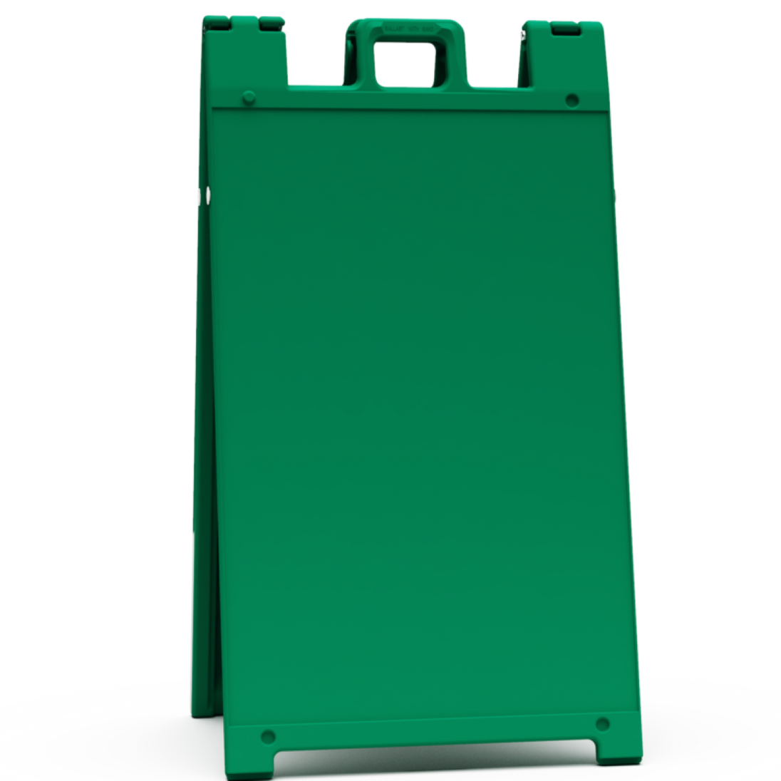 Green folding step platform on a white background