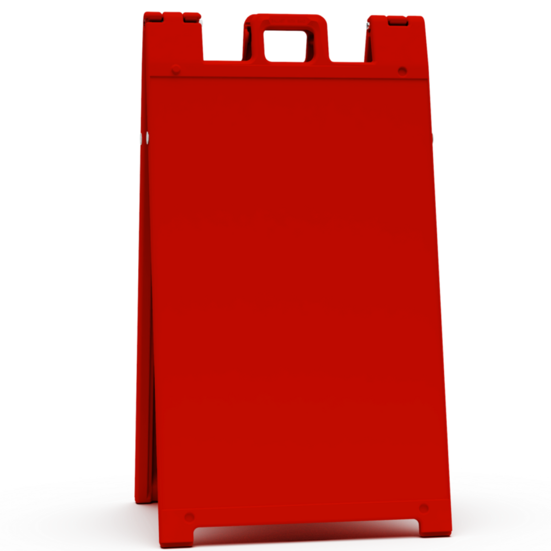 Red plastic sheet with handles on a white background
