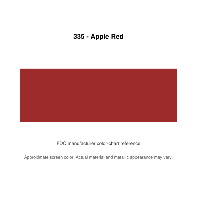 Lumina 2100 335 Apple Red: FDC manufacturer color-chart reference. Approximate screen color; actual material and metallic appearance may vary.