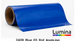 Representative angled roll illustration for Lumina 2409 Blue reflective film; not an actual product photograph. Selected striping dimensions vary.