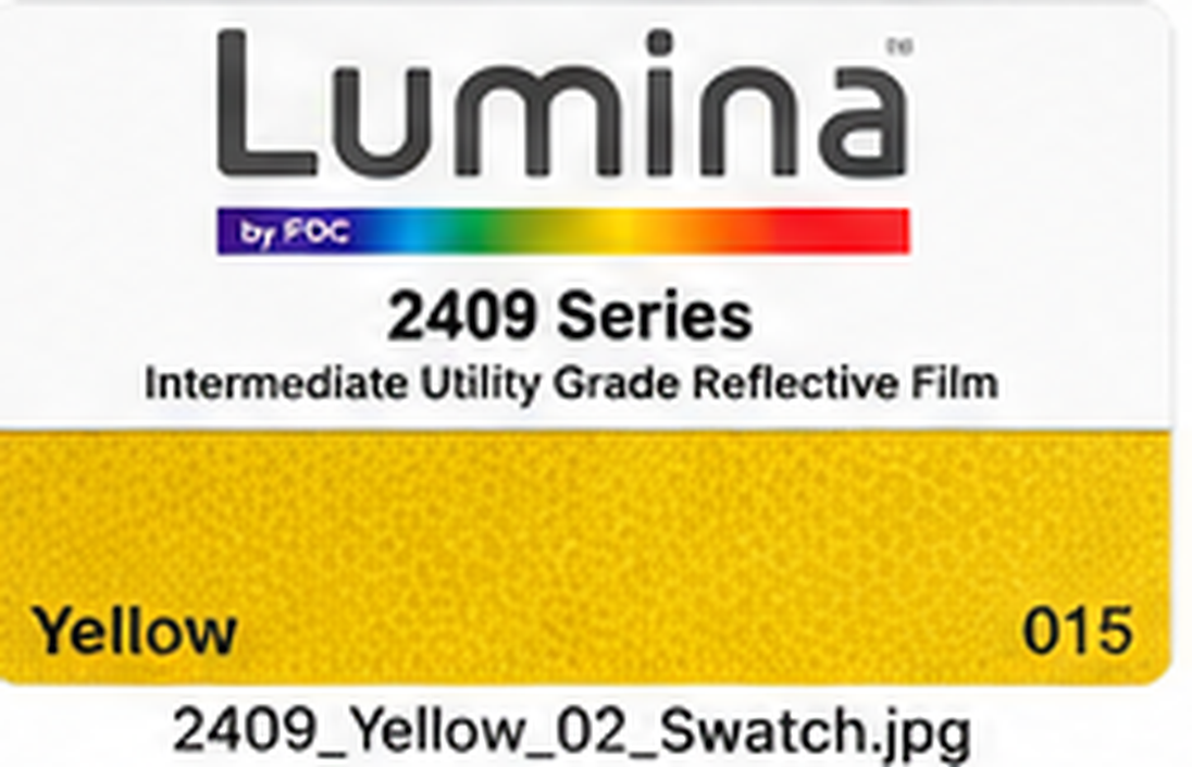 Lumina 2409 Yellow reflective film color-reference illustration; screen appearance may vary from actual material.