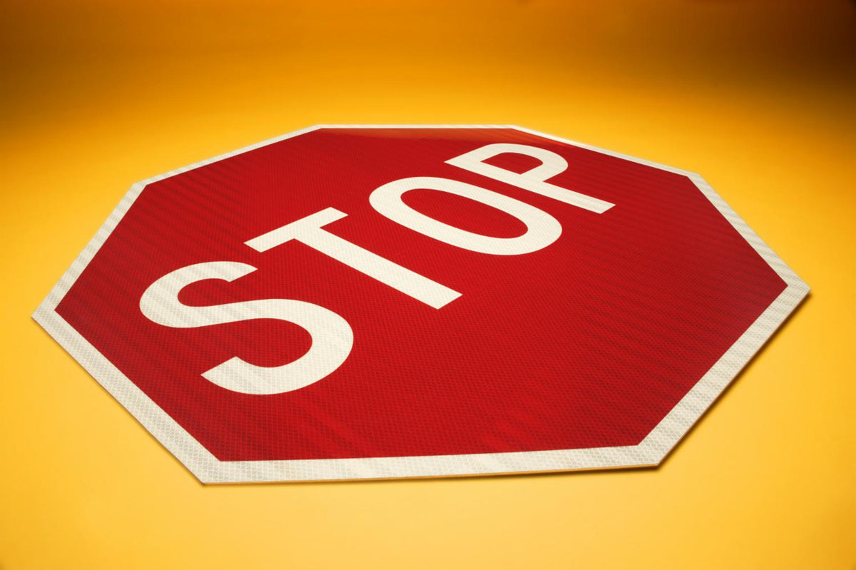 3M manufacturer example of High Intensity Prismatic reflective sheeting used for traffic signs; sign not included
