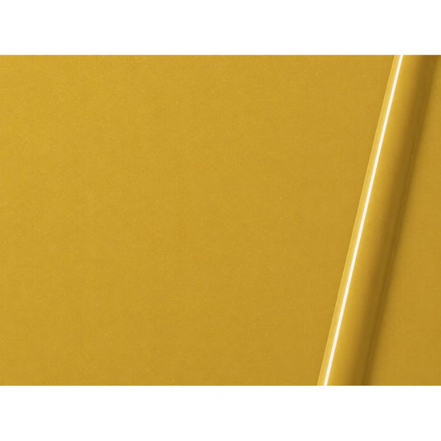Illustrative curled-film representation of Lumina 4200 Gold gloss vinyl; color and finish are approximate