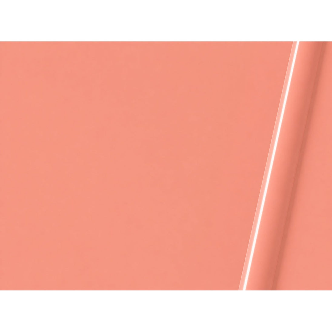 Illustrative curled-film representation of Lumina 4200 Coral gloss vinyl; color and finish are approximate