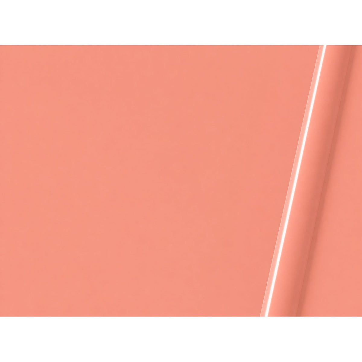 Illustrative curled-film representation of Lumina 4200 Coral gloss vinyl; color and finish are approximate