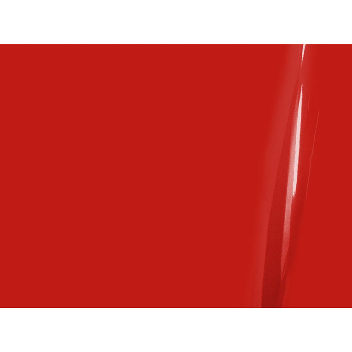 Illustrative curled-film representation of Lumina 4200 Wild Cardinal Red gloss vinyl; color and finish are approximate