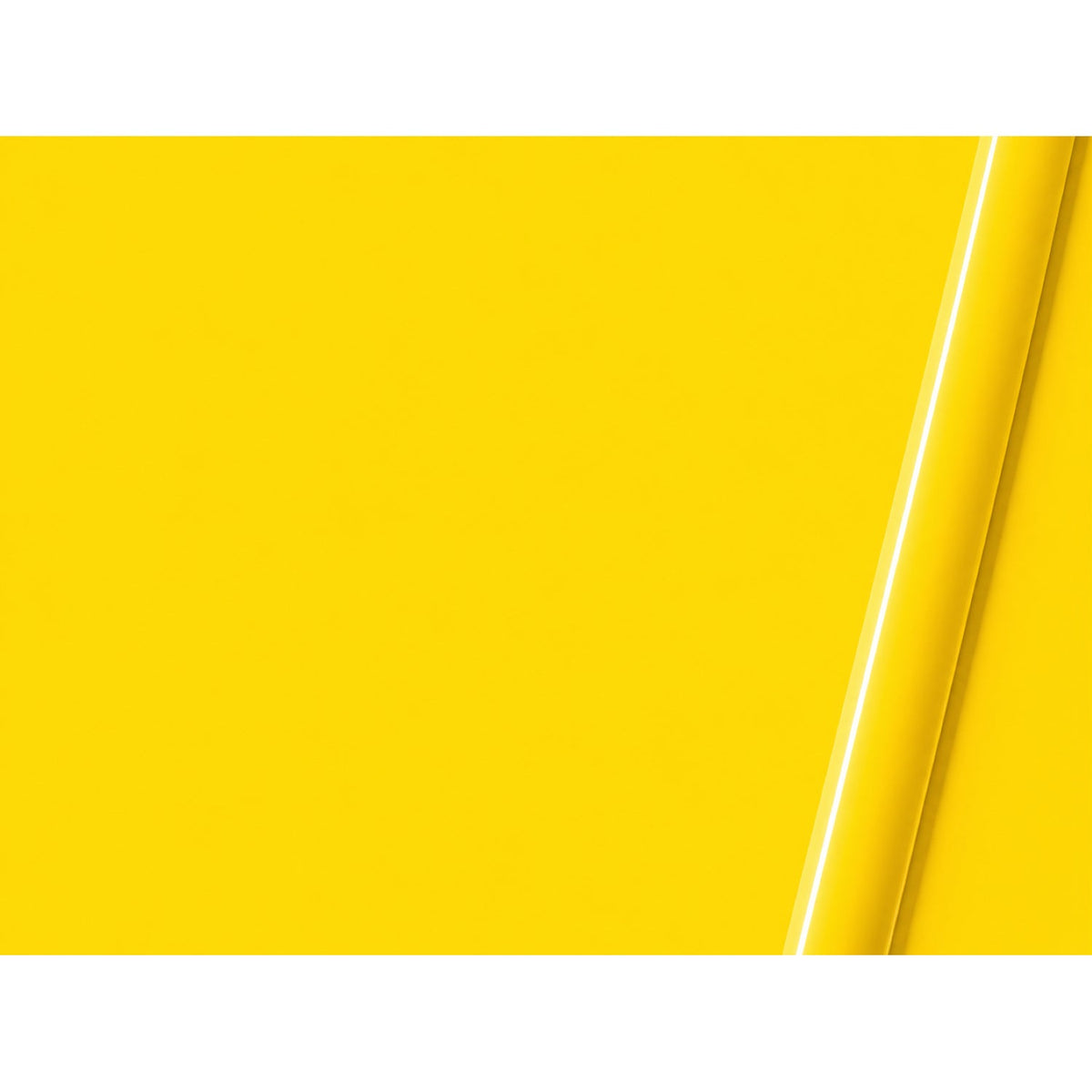 Illustrative curled-film representation of Lumina 4200 Sunbeam Yellow gloss vinyl; color and finish are approximate