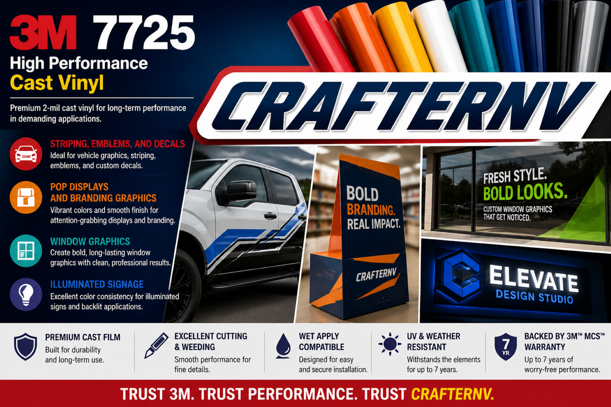 3M Scotchcal 7725 ElectroCut Cast Vinyl - White 010