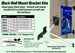 Black wall mount bracket kit for installing banners on walls and flat surfaces, with a sample banner displayed.