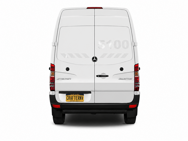 White van with 'Crafter NV' branding on a white background