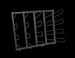 Metal wire rack on a black background
