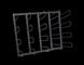 Metal wire rack on a black background