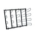 Black metal grid rack on a white background