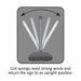 Diagram showing a sign with coil springs that resist strong winds and return to an upright position.