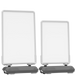 Two rectangular light fixtures on a white background