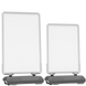 Two rectangular light fixtures on a white background