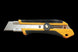 Yellow and black utility knife on a white background
