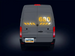 Back view of a van with digital display and 'Crafterny' branding on a dark background