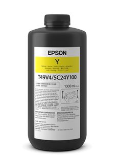 Epson ink bottle with label on a white background
